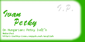 ivan petky business card